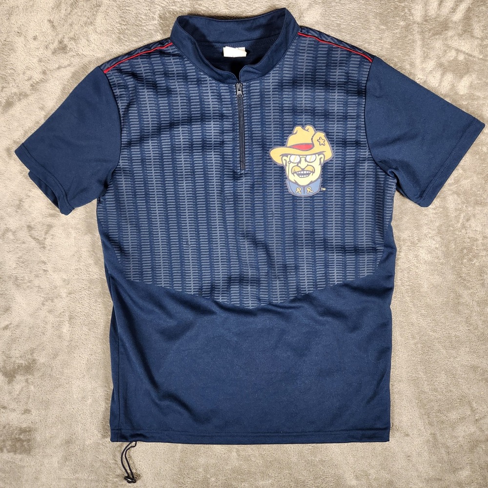 Frisco Rough Riders Quarter Zip Shirt Mens Small Blue Excellent Minor League